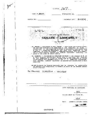 NYS Bill and Veto Jackets: 2000, Chapter 167