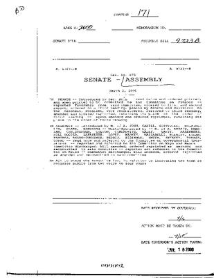 NYS Bill and Veto Jackets: 2000, Chapter 171