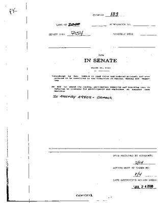 NYS Bill and Veto Jackets: 2000, Chapter 183