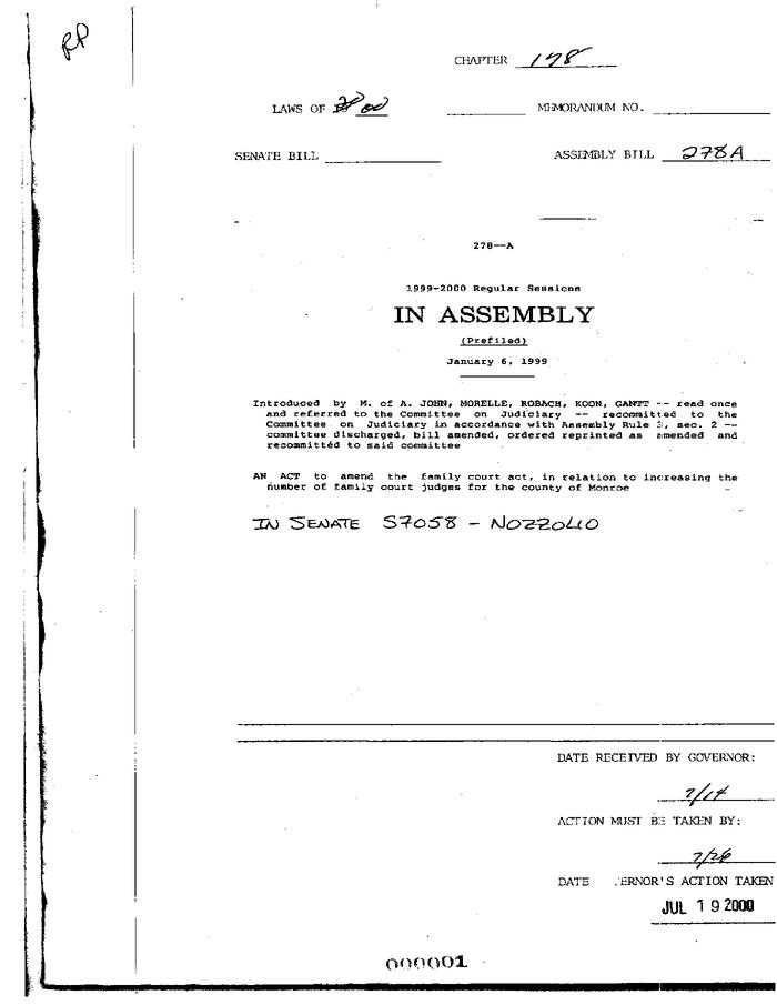NYS Bill and Veto Jackets: 2000, Chapter 178