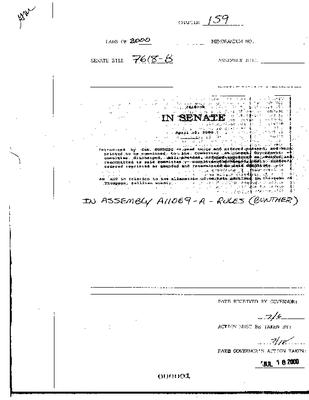 NYS Bill and Veto Jackets: 2000, Chapter 159