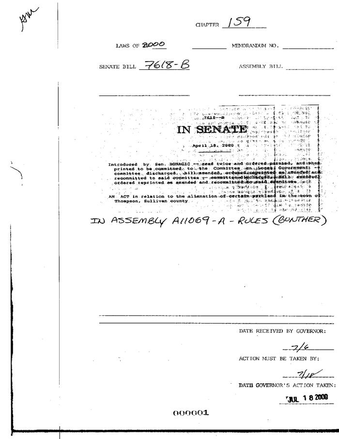 NYS Bill and Veto Jackets: 2000, Chapter 159