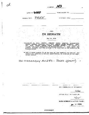 NYS Bill and Veto Jackets: 2000, Chapter 143