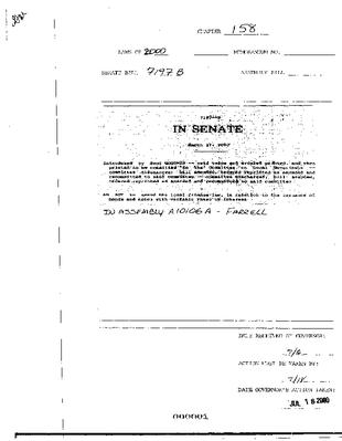 NYS Bill and Veto Jackets: 2000, Chapter 158