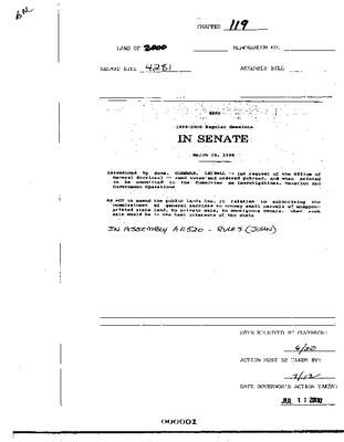 NYS Bill and Veto Jackets: 2000, Chapter 119
