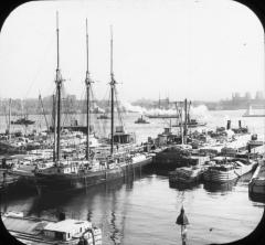 N.Y. New York City. Boats in East River.