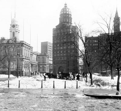 New York City. City Hall Square in Winter.