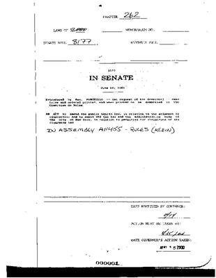 NYS Bill and Veto Jackets: 2000, Chapter 262