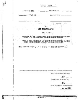 NYS Bill and Veto Jackets: 2000, Chapter 244