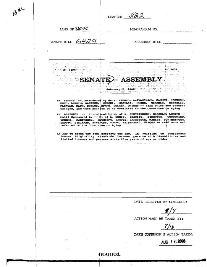 NYS Bill and Veto Jackets: 2000, Chapter 222