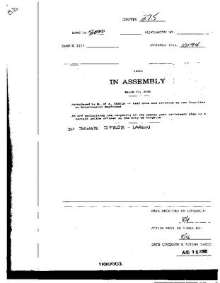 NYS Bill and Veto Jackets: 2000, Chapter 275
