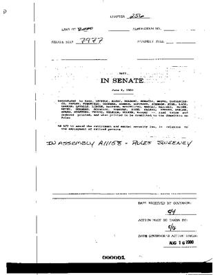 NYS Bill and Veto Jackets: 2000, Chapter 256
