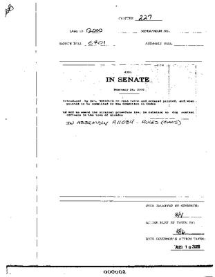 NYS Bill and Veto Jackets: 2000, Chapter 227