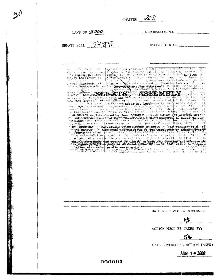 NYS Bill and Veto Jackets: 2000, Chapter 208
