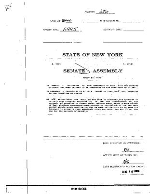 NYS Bill and Veto Jackets: 2000, Chapter 236
