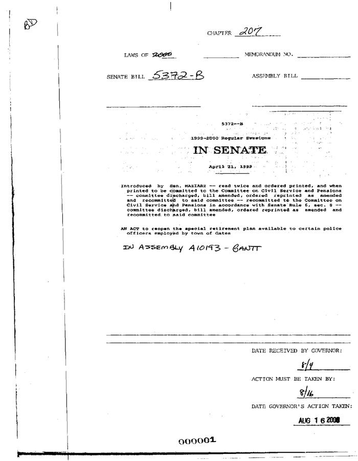 NYS Bill and Veto Jackets: 2000, Chapter 207