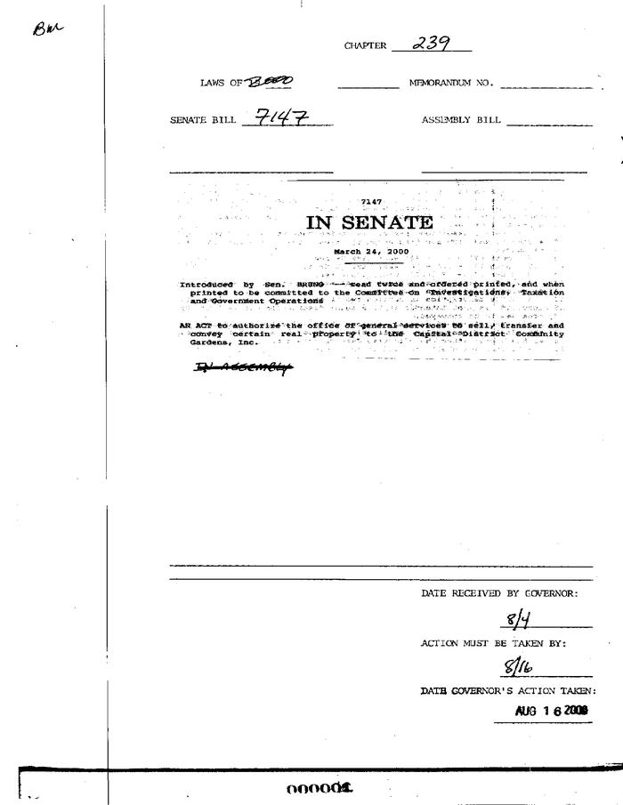NYS Bill and Veto Jackets: 2000, Chapter 239