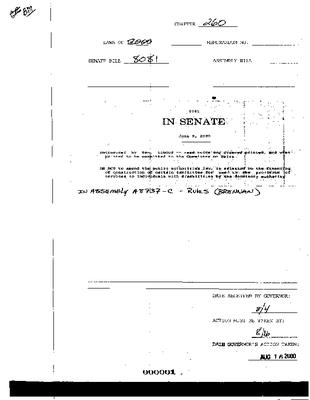 NYS Bill and Veto Jackets: 2000, Chapter 260