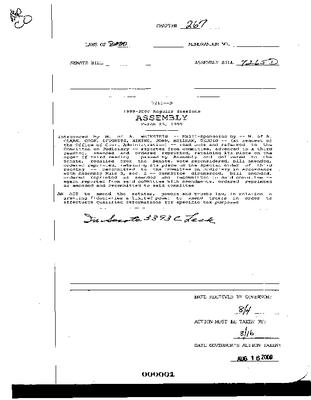NYS Bill and Veto Jackets: 2000, Chapter 267