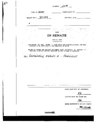 NYS Bill and Veto Jackets: 2000, Chapter 258