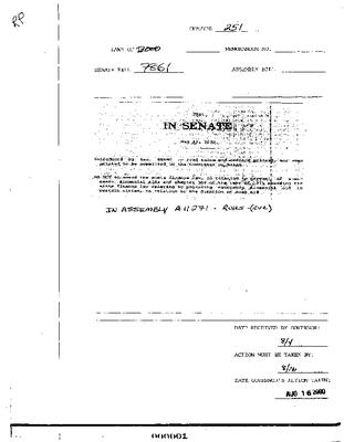 NYS Bill and Veto Jackets: 2000, Chapter 251