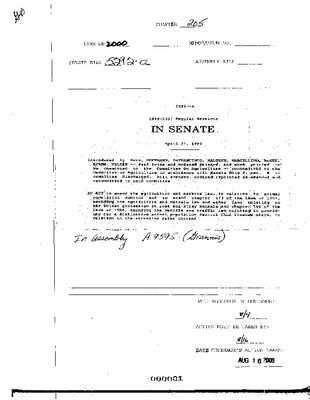 NYS Bill and Veto Jackets: 2000, Chapter 205