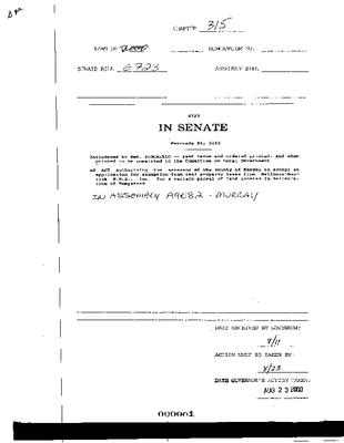 NYS Bill and Veto Jackets: 2000, Chapter 315