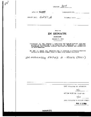 NYS Bill and Veto Jackets: 2000, Chapter 307