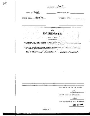 NYS Bill and Veto Jackets: 2000, Chapter 345
