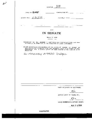 NYS Bill and Veto Jackets: 2000, Chapter 319