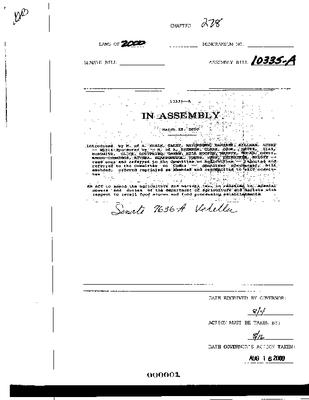 NYS Bill and Veto Jackets: 2000, Chapter 278