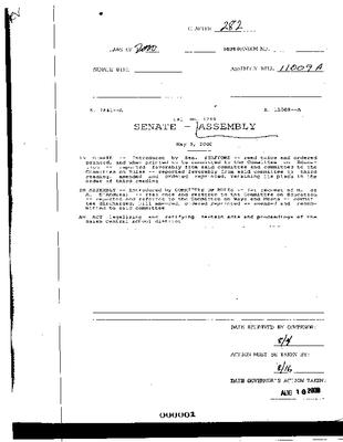 NYS Bill and Veto Jackets: 2000, Chapter 282