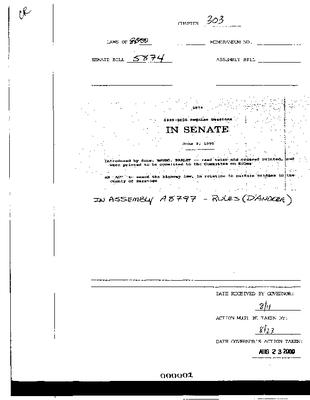 NYS Bill and Veto Jackets: 2000, Chapter 303