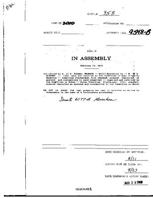 NYS Bill and Veto Jackets: 2000, Chapter 358
