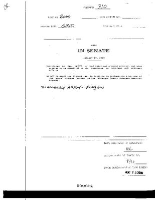 NYS Bill and Veto Jackets: 2000, Chapter 310