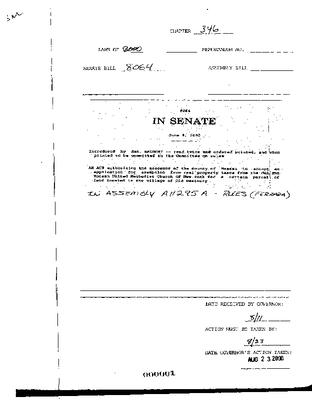 NYS Bill and Veto Jackets: 2000, Chapter 346