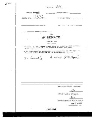 NYS Bill and Veto Jackets: 2000, Chapter 331