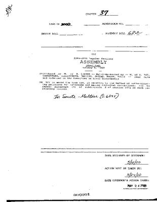 NYS Bill and Veto Jackets: 2000, Chapter 37