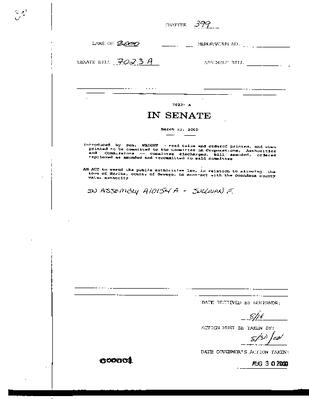 NYS Bill and Veto Jackets: 2000, Chapter 399