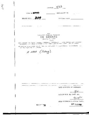 NYS Bill and Veto Jackets: 2000, Chapter 422