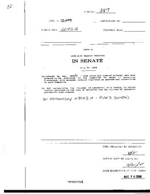 NYS Bill and Veto Jackets: 2000, Chapter 387