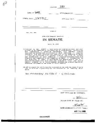NYS Bill and Veto Jackets: 2000, Chapter 380