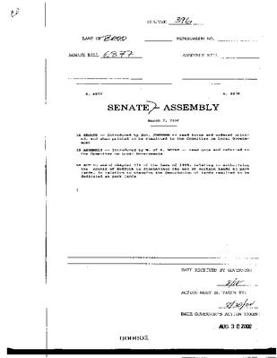 NYS Bill and Veto Jackets: 2000, Chapter 396