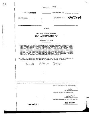 NYS Bill and Veto Jackets: 2000, Chapter 405