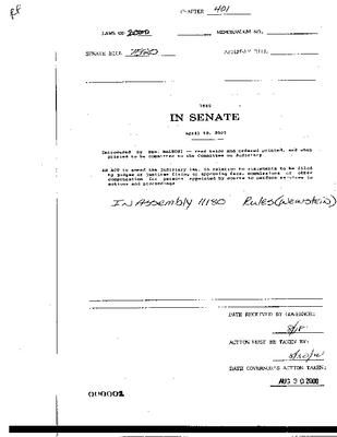 NYS Bill and Veto Jackets: 2000, Chapter 401