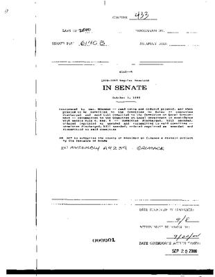 NYS Bill and Veto Jackets: 2000, Chapter 433