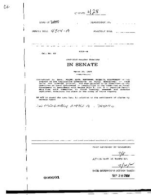 NYS Bill and Veto Jackets: 2000, Chapter 428