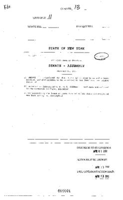 NYS Bill and Veto Jackets: 2011, Chapter 13