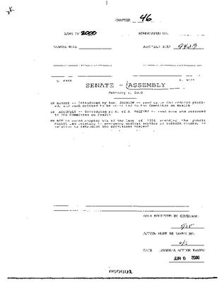 NYS Bill and Veto Jackets: 2000, Chapter 46