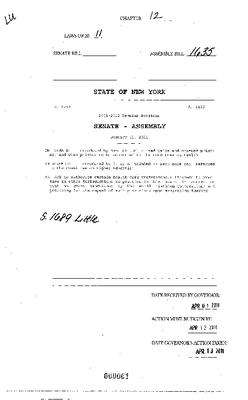 NYS Bill and Veto Jackets: 2011, Chapter 12